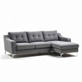 Gray fabric sectional sofa with chrome legs 200 x 90 x 85cm