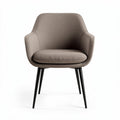 Fabric accent chair with armrests and black metal legs 60 x 60 x 80cm