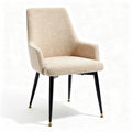Textured fabric dining chair with black metal legs 65 x 60 x 85cm